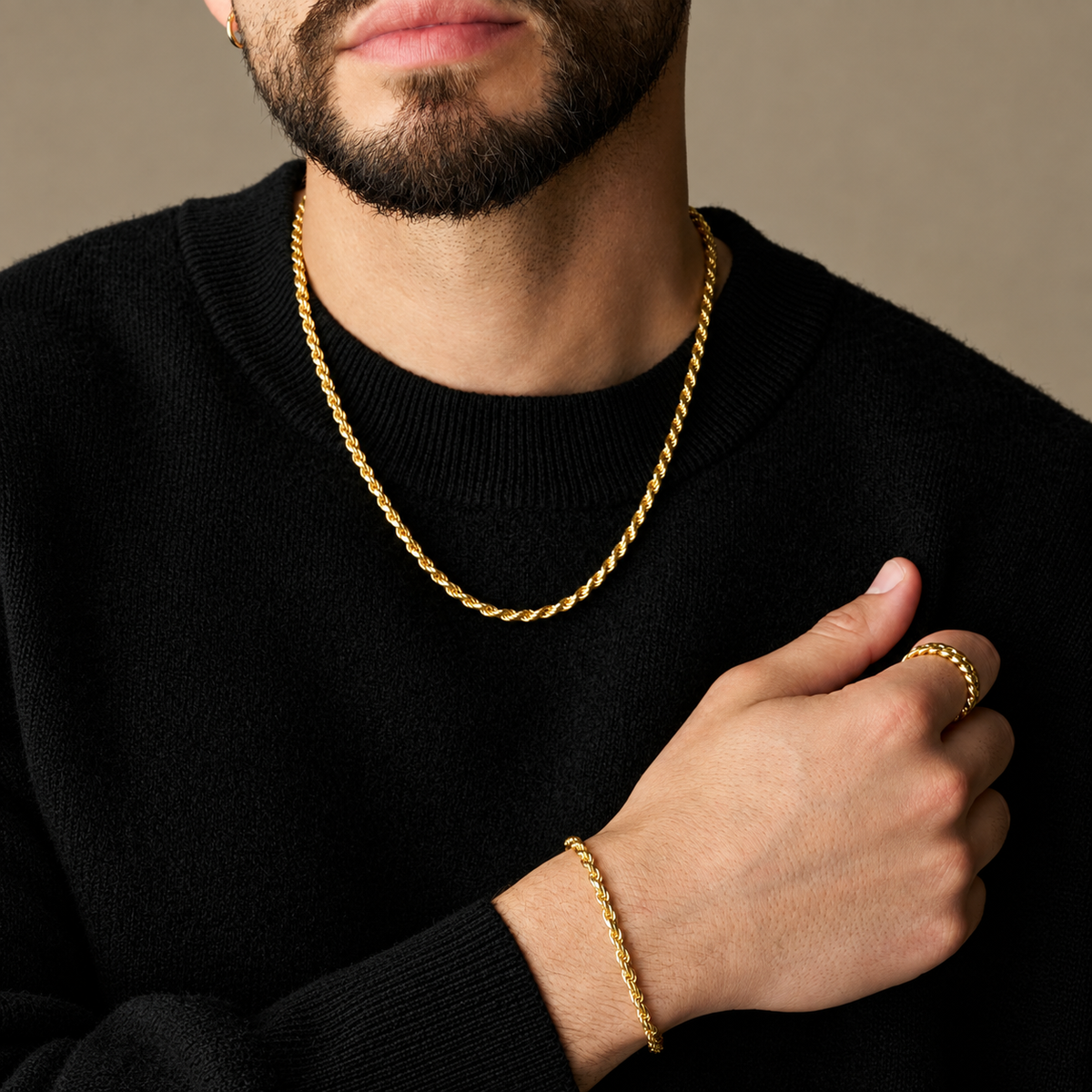 Rope Chain & Bracelet Set